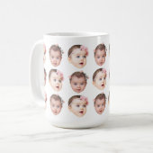 Personalisiertes Baby Gesicht 2 Fotos Niedlich Kaf Kaffeetasse (Vorderseite Links)