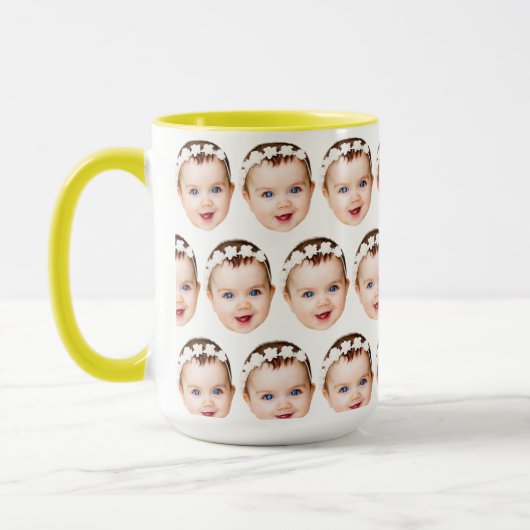Personalisiertes Baby Gesicht Vater's Day Funny Ge Tasse (Links)