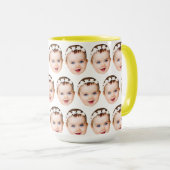 Personalisiertes Baby Gesicht Vater's Day Funny Ge Tasse (VorderseiteRechts)