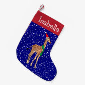 Personalisiertes Baby Giraffe in einer Weihnachtsm Kleiner Weihnachtsstrumpf (Vorderansicht (hängend))