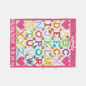 Personalisiertes Baby Girl Alphabet Quilt Design Fleecedecke (Vorderseite (Horizontal))