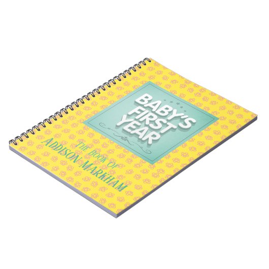 Personalisiertes Baby im ersten Jahr Notizblock (Linke Seite)