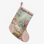 Personalisiertes Baby Jesus in den Krippen-Mädchen Kleiner Weihnachtsstrumpf (Vorderansicht (hängend))