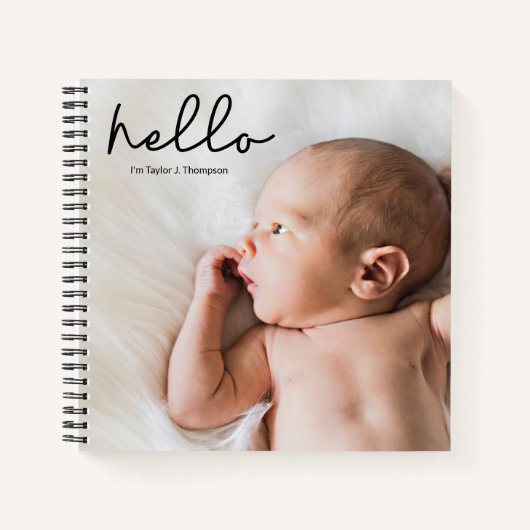 Personalisiertes Baby Journal mit Foto und Name Notizblock (Vorderseite)