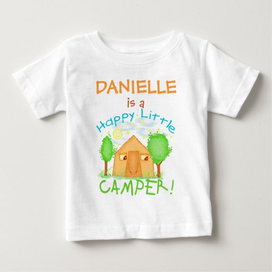 Personalisiertes Baby / Kind Sommer Camping T - Sh Baby T-shirt (Vorderseite)