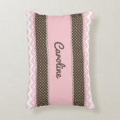 Personalisiertes Baby-Kissen - Rosa und Brown Dekokissen (Vorderseite(Vertikal))
