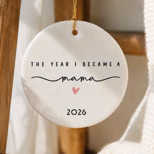 Personalisiertes Baby kommt bald Weihnachten Keramik Ornament