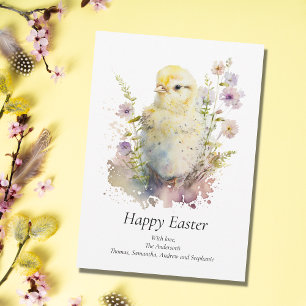 Personalisiertes Baby-Küken Pastell-Blumen Oster- Feiertagskarte