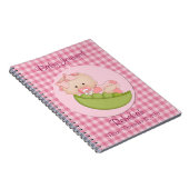 Personalisiertes Baby Mädchen im Pod Pink Baby Jou Notizblock (Rechte Seite)