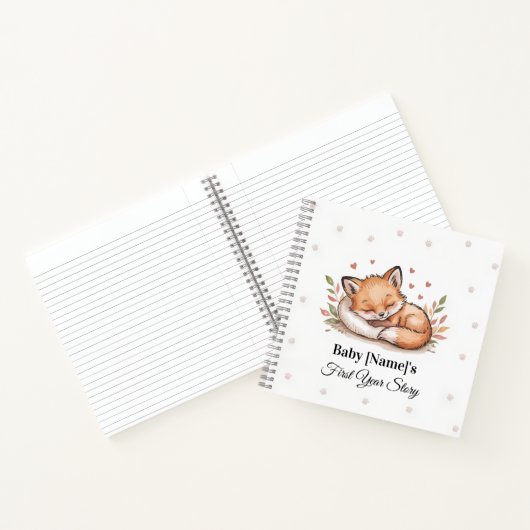 Personalisiertes Baby Memory Book - Fox Notizblock (Innenseite)