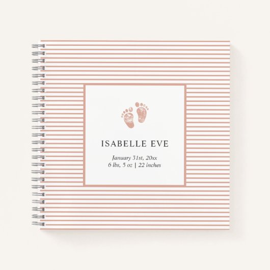 Personalisiertes Baby-Memory-Buch Rosa Notizblock (Vorderseite)