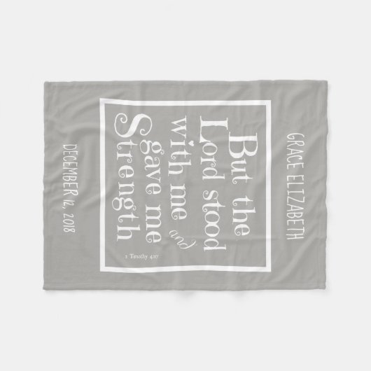 Personalisiertes Baby, mit Verse aus Timothy (grau Fleecedecke (Vorderseite (Horizontal))