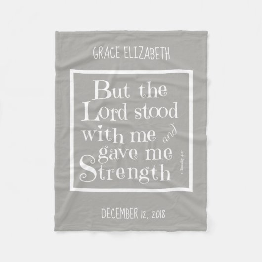 Personalisiertes Baby, mit Verse aus Timothy (grau Fleecedecke (Vorderseite)