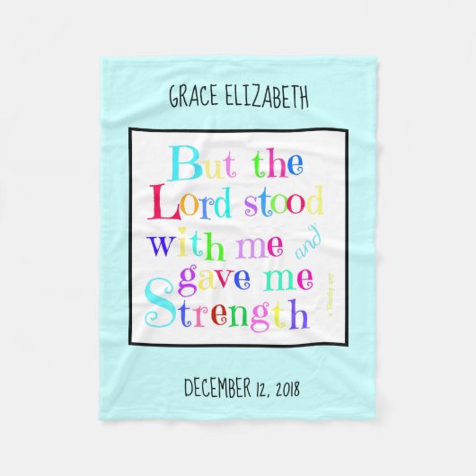 Personalisiertes Baby, mit Verse aus Timothy (Rege Fleecedecke (Vorderseite)