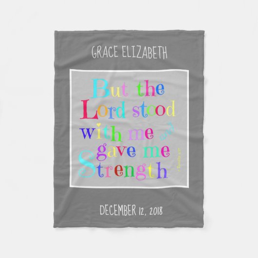 Personalisiertes Baby, mit Verse aus Timothy (Rege Fleecedecke (Vorderseite)