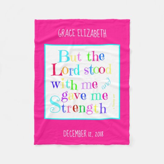 Personalisiertes Baby, mit Verse aus Timothy (Rege Fleecedecke (Vorderseite)