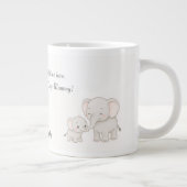 Personalisiertes Baby & Mutter Elefant mit Herz - Jumbo-Tasse (Rechts)