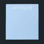 Personalisiertes Baby Notizblock<br><div class="desc">Personalisieren Sie den Text,  fügen Sie Ihre Initialen hinzu,  löschen Sie ihn. Weißer Text auf einem babyblauen Hintergrund.</div>