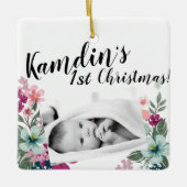 Personalisiertes Baby Ornament Tropische Blume auf (Vorderseite)