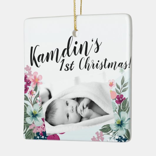 Personalisiertes Baby Ornament Tropische Blume auf (Links)