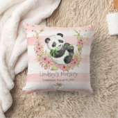Personalisiertes Baby Panda Pink Kinderzimmer Kissen (Decke)