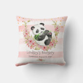 Personalisiertes Baby Panda Pink Kinderzimmer Kissen (Rückseite)