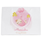 Personalisiertes Baby Pink Cat Individuelle Name u Große Geschenktüte (Vorderseite)