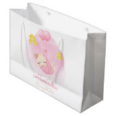 Personalisiertes Baby Pink Cat Individuelle Name u Große Geschenktüte (Vorderseite Schrägansicht)