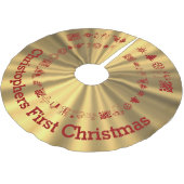 Personalisiertes Baby Polyester Weihnachtsbaumdecke (Schrägansicht)