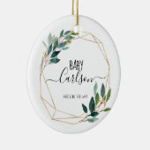 Personalisiertes Baby Reveal Schwangerschaftsgrün Keramik Ornament (Rechts)