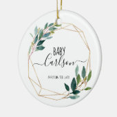 Personalisiertes Baby Reveal Schwangerschaftsgrün Keramik Ornament (Links)