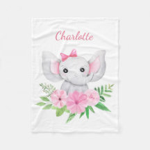 Personalisiertes Baby-Rosa-Elefanten-Geschenk für