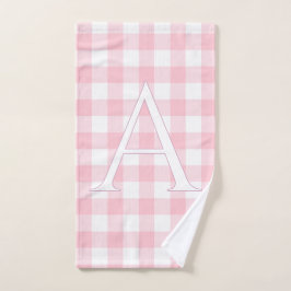 Personalisiertes Baby-Rosa-Gingham-Monogramm Handtuch
