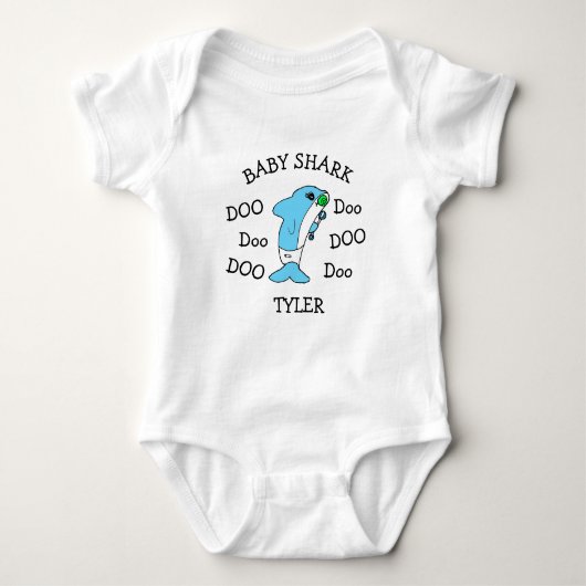 Personalisiertes Baby Shark Baby Baby Strampler (Vorderseite)
