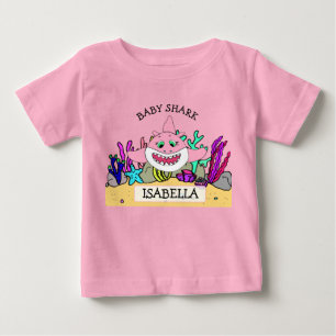 Personalisiertes Baby Shark Baby T-shirt