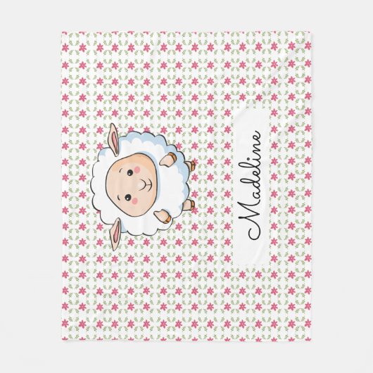 Personalisiertes Baby Sheep Fleecedecke (Vorderseite)