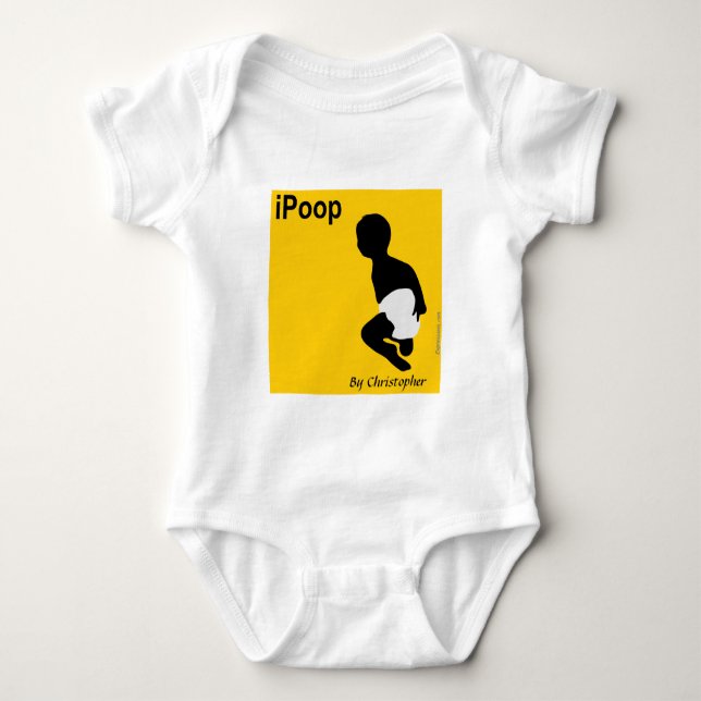 Personalisiertes Baby-Shirt, iPoop durch Baby Strampler (Vorderseite)