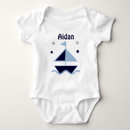 Personalisiertes Baby-Shirt "Nautical/Sailboat/Nav Baby Strampler