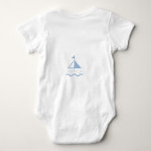 Personalisiertes Baby-Shirt "Nautical/Sailboat/Nav Baby Strampler (Rückseite)