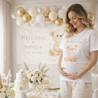Personalisiertes Baby Shower Boho Bär T-Shirt
