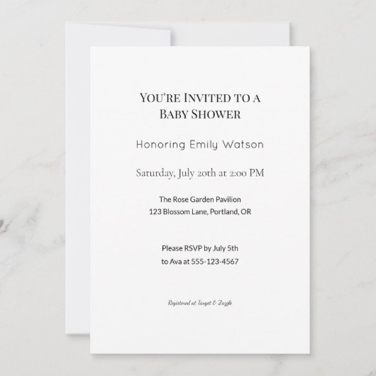 Personalisiertes Baby Sprinkle oder Duschdesign Einladung (Vorderseite)