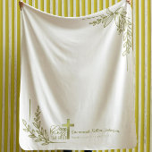 Personalisiertes Baby Taufen Gold Cross Bloral Sherpadecke