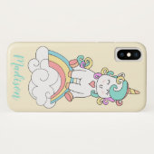Personalisiertes Baby Unicorn, Rainbow Cell Case (Rückseite (Horizontal))
