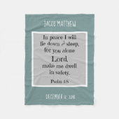 Personalisiertes Baby, w Nachtgebet (Psalm 4:8) Fleecedecke (Vorderseite)