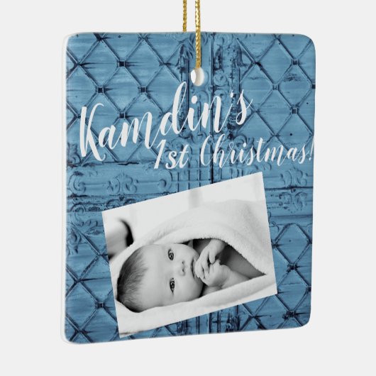 Personalisiertes Baby XMAS Ornament Rustikale Tin (Rechts)