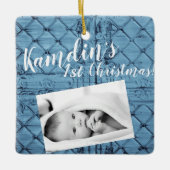 Personalisiertes Baby XMAS Ornament Rustikale Tin  (Vorderseite)