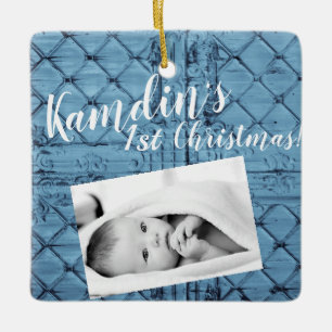 Personalisiertes Baby XMAS Ornament Rustikale Tin 