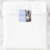 Personalisiertes Baby Zebra mit Liebe Quadratischer Aufkleber (Tasche)