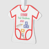 Personalisiertes Baby zu Weihnachten 2023 Ornament (Vorderseite)
