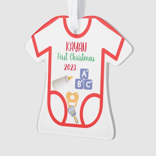 Personalisiertes Baby zu Weihnachten 2023 Ornament (Vorderseite)